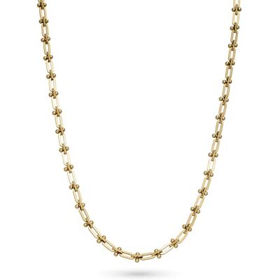 LIEBESKIND Kärleksbarn Berlin halsband – halsband av rostfritt stål – IP guld – länkkedja justerbar upp till 50 cm – vattentät och hudvänlig LIEBESKIND Kärleksbarn Berlin halsband – halsband av rostfritt stål – IP guld – länkkedja justerbar upp till 50 cm – vattentät och hudvänlig