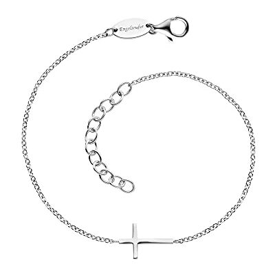 Engelsrufer Damen Armband aus Sterling Silber und Kreuz Anhänger silber Karabinerverschluss längenverstellbar nickelfrei Engelsrufer Damen Armband aus Sterling Silber und Kreuz Anhänger silber Karabinerverschluss längenverstellbar nickelfrei