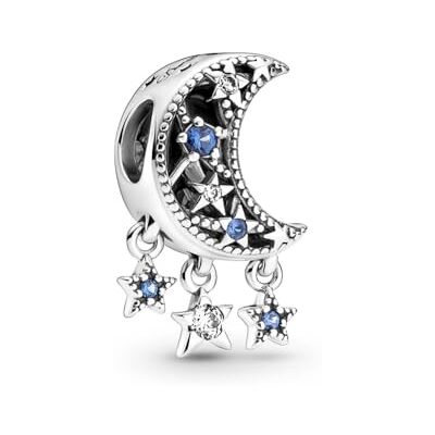 PANDORA Stern & Mondsichel Charm in Sterling-Silber mit Zirkonia, 799643C01 PANDORA Stern & Mondsichel Charm in Sterling-Silber mit Zirkonia, 799643C01