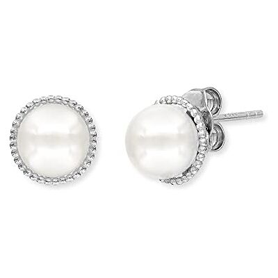 Engelsrufer Damen Ohrringe Ohrstecker aus Sterling Silber mit jeweils einer Muschelkernperle Steckverschluss nickelfrei 10mm Engelsrufer Damen Ohrringe Ohrstecker aus Sterling Silber mit jeweils einer Muschelkernperle Steckverschluss nickelfrei 10mm