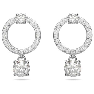 Swarovski Attract bågeörhängen, Circle, White, Rhodium pläterade Swarovski Attract bågeörhängen, Circle, White, Rhodium pläterade