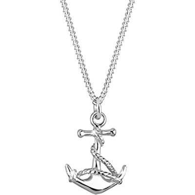 Elli Halsband kvinnor ankare hänge marin i 925 sterlingsilver, emalj Elli Halsband kvinnor ankare hänge marin i 925 sterlingsilver, emalj
