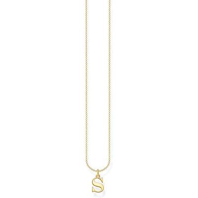 THOMAS SABO bokstav S guldpläterat silverhalsband KE2028-413-39 THOMAS SABO bokstav S guldpläterat silverhalsband KE2028-413-39