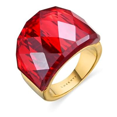 LUXENTER Röd ring storlek 14 med Onix Hydrothermal Quartz färdig i 18k gult guld Fadino LUXENTER Röd ring storlek 14 med Onix Hydrothermal Quartz färdig i 18k gult guld Fadino