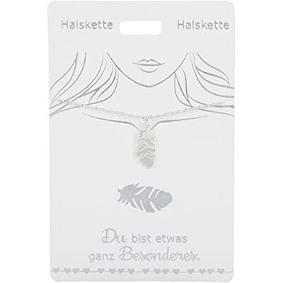Depesche 4710-013 Halsband med en fjädersymbol som hänge, silverpläterat, bärbart i längd (42 cm + 5 cm), perfekt som gåva eller liten uppmärksamhet, silver Depesche 4710-013 Halsband med en fjädersymbol som hänge, silverpläterat, bärbart i längd (42 cm + 5 cm), perfekt som gåva eller liten uppmärksamhet, silver