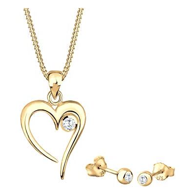 Elli Kvinnors smycken set med längd 45 cm e silverpläterad, colore: Guld, cod. 0903221418_45 Elli Kvinnors smycken set med längd 45 cm e silverpläterad, colore: Guld, cod. 0903221418_45