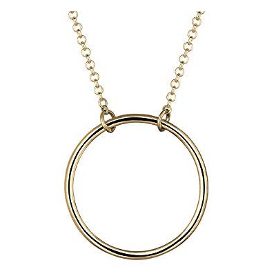 Elli Halsband dam cirkel geo minimal i 925 sterlingsilver förgyllt, 450, fasettslipning, Utan Elli Halsband dam cirkel geo minimal i 925 sterlingsilver förgyllt, 450, fasettslipning, Utan