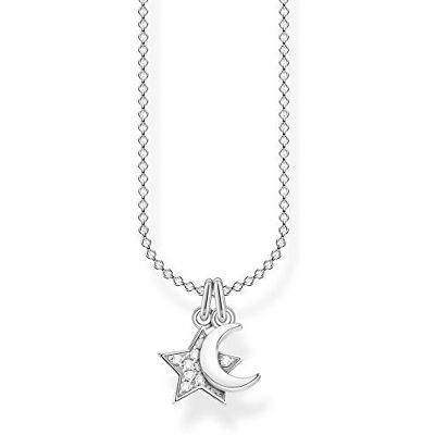 THOMAS SABO Damhalsband stjärna & måne silver 925 sterlingsilver, 38–45 cm längd THOMAS SABO Damhalsband stjärna & måne silver 925 sterlingsilver, 38–45 cm längd
