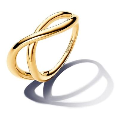 PANDORA Essence Organisch Geformter Unendlichkeitsring aus Sterling Silber mit vergoldeter Metalllegierung, Größe: 54, 163318C00-54 PANDORA Essence Organisch Geformter Unendlichkeitsring aus Sterling Silber mit vergoldeter Metalllegierung, Größe: 54, 163318C00-54