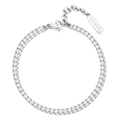 Brosway Armband DESIDERI für Damen aus Edelstahl mit Zirkonia in der Farbe Silber mit Karabinerverschluss, Länge: 180 mm, BEI030 Brosway Armband DESIDERI für Damen aus Edelstahl mit Zirkonia in der Farbe Silber mit Karabinerverschluss, Länge: 180 mm, BEI030