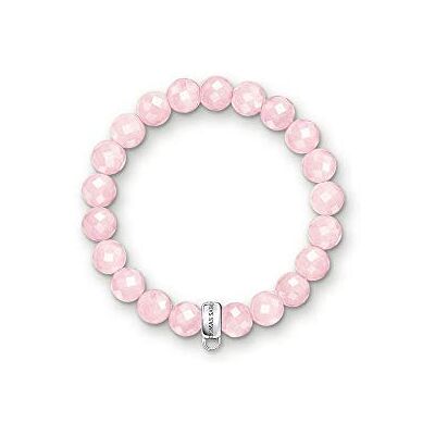 THOMAS SABO Damen-Armband Charm Club 925 Silber Quarz rosa 16.5 cm X0191-034-9-L16,5 THOMAS SABO Damen-Armband Charm Club 925 Silber Quarz rosa 16.5 cm X0191-034-9-L16,5