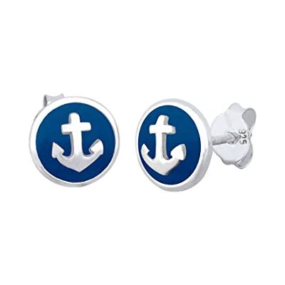 Elli Örhängen Anker Maritim Emaille Sailor Trend 925 Silber, Silver, Ohne Elli Örhängen Anker Maritim Emaille Sailor Trend 925 Silber, Silver, Ohne