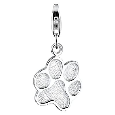 Elli Charm damer hänge katt hund tass djur i 925 sterlingsilver, fasettad slipning, Utan Elli Charm damer hänge katt hund tass djur i 925 sterlingsilver, fasettad slipning, Utan