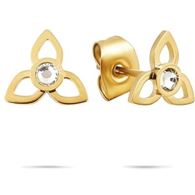Tamaris örhänge – örhängen av rostfritt stål i blomdesign med zirkonia sten – IP guld – 0,8 cm – vattentät och hudvänlig Tamaris örhänge – örhängen av rostfritt stål i blomdesign med zirkonia sten – IP guld – 0,8 cm – vattentät och hudvänlig