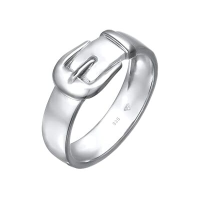 Elli Ring dam bälte spänne basic i 925 sterlingsilver, 52 EU, fasettad slipning, Utan Elli Ring dam bälte spänne basic i 925 sterlingsilver, 52 EU, fasettad slipning, Utan
