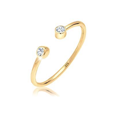 Elli Ring Solitaire Statement Crystals 925 Sterling Silver, 54, Guld Silver, Kristall Elli Ring Solitaire Statement Crystals 925 Sterling Silver, 54, Guld Silver, Kristall
