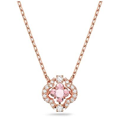 Swarovski Sparkling Dance-halsband, klöver, rosa, roséguldpläterat Swarovski Sparkling Dance-halsband, klöver, rosa, roséguldpläterat