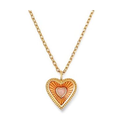 SINGULARU My Heart Halsband, 18K guldpläterad mässing med finish i 18K guld, fint halsband med hjärtmotiv och en natursten av rosenkvarts, längd 45 cm (18 tum), smycken för kvinnor, Eén maat, Knivar SINGULARU My Heart Halsband, 18K guldpläterad mässing med finish i 18K guld, fint halsband med hjärtmotiv och en natursten av rosenkvarts, längd 45 cm (18 tum), smycken för kvinnor, Eén maat, Knivar