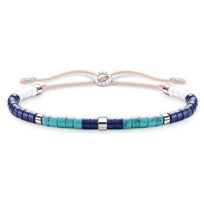 THOMAS SABO Damen Armband mit blauen Steinen, 925er Sterlingsilber, mit verstellbarer Schiebeverschluss, A2065-775-7-L20V THOMAS SABO Damen Armband mit blauen Steinen, 925er Sterlingsilber, mit verstellbarer Schiebeverschluss, A2065-775-7-L20V