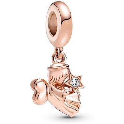 PANDORA Engel mit Herzflügeln Charm-Anhänger in 14 Karat rosévergoldeter Metalllegierung mit Zirkonia, 789650C01 PANDORA Engel mit Herzflügeln Charm-Anhänger in 14 Karat rosévergoldeter Metalllegierung mit Zirkonia, 789650C01
