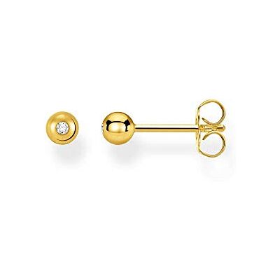 THOMAS SABO boucles d'oreilles simples clous pierre blanche argent plaqué or H2130-414-14 THOMAS SABO boucles d'oreilles simples clous pierre blanche argent plaqué or H2130-414-14