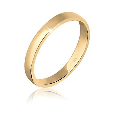 Elli ring damer förlovning enkel elegant i 925 sterling silver förgylld, 52 EU, fasettad slipning, Ingen ädelsten Elli ring damer förlovning enkel elegant i 925 sterling silver förgylld, 52 EU, fasettad slipning, Ingen ädelsten