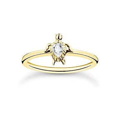 THOMAS SABO dam ring sköldpadda guld 925 sterling silver, 750 gult guld plätering TR2401-414-14 THOMAS SABO dam ring sköldpadda guld 925 sterling silver, 750 gult guld plätering TR2401-414-14