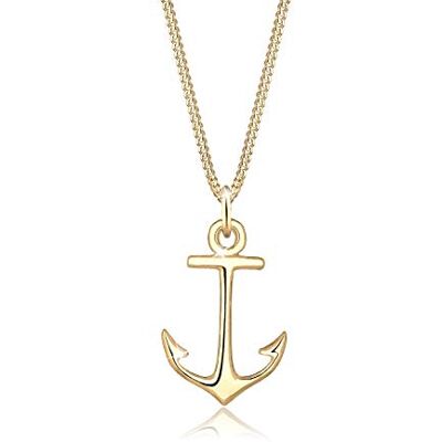 Elli halsband damer tank ankare hänge maritim i 925 sterlingsilver, 450, fasettad slipning, Utan Elli halsband damer tank ankare hänge maritim i 925 sterlingsilver, 450, fasettad slipning, Utan