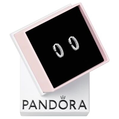 PANDORA Timeless Funkelnde Huggie Ohrringe aus Sterling Silber mit Zirkonia, 293015C01 PANDORA Timeless Funkelnde Huggie Ohrringe aus Sterling Silber mit Zirkonia, 293015C01