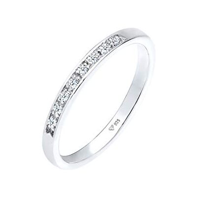 DIAMORE Elli diamanter ring kvinnor nitad ring glittrande med diamant (0,04 ct) i 925 sterlingsilver, 54, Sterlingsilver, Diamant DIAMORE Elli diamanter ring kvinnor nitad ring glittrande med diamant (0,04 ct) i 925 sterlingsilver, 54, Sterlingsilver, Diamant