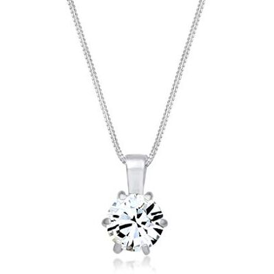 Elli Halsband damer pansar solitär gnistrande med kristall i 925 sterlingsilver, 450, Sterlingsilver, Kristall Elli Halsband damer pansar solitär gnistrande med kristall i 925 sterlingsilver, 450, Sterlingsilver, Kristall