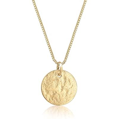 Elli Halsband för damer, plattor, hängsmycke, hamrad i 925 sterlingsilver, 45, Metall, Utan Elli Halsband för damer, plattor, hängsmycke, hamrad i 925 sterlingsilver, 45, Metall, Utan
