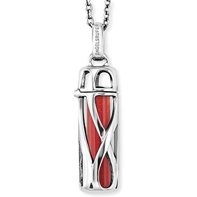 Engelsrufer Damen Halskette aus Sterling Silber mit austauschbarem Kraftstein Anhänger Roter Jaspis Größe S Karabinerverschluss in zwei Längen verstellbar nickelfrei Engelsrufer Damen Halskette aus Sterling Silber mit austauschbarem Kraftstein Anhänger Roter Jaspis Größe S Karabinerverschluss in zwei Längen verstellbar nickelfrei