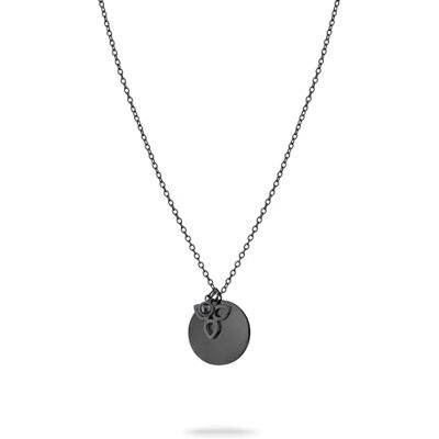 Tamaris Flower Necklace – svart – halsband med plätt- och blomhängen av rostfritt stål Tamaris Flower Necklace – svart – halsband med plätt- och blomhängen av rostfritt stål