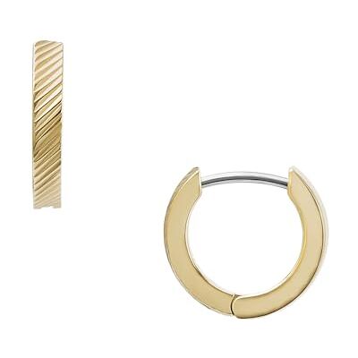 Fossil Örhängen i rostfritt stål eller halvädelsten för kvinnor med Lever Back-stängning, Metalliskt guld Fossil Örhängen i rostfritt stål eller halvädelsten för kvinnor med Lever Back-stängning, Metalliskt guld