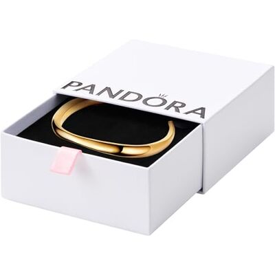 PANDORA Essence Organisch Geformter Offener Armreif aus Sterling Silber mit vergoldeter Metalllegierung, Größe: 16cm, 563310C00-1 PANDORA Essence Organisch Geformter Offener Armreif aus Sterling Silber mit vergoldeter Metalllegierung, Größe: 16cm, 563310C00-1
