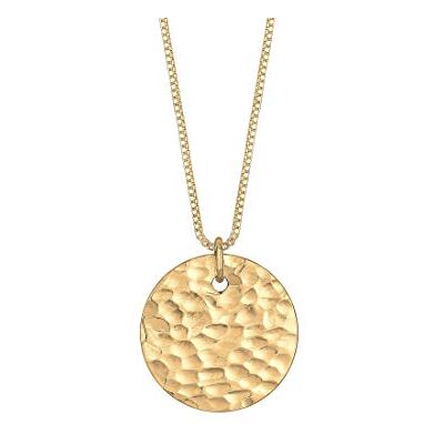 Elli halsband damer platta cirkel hamrad i 925 sterlingsilver, 60, Sterlingsilver, Utan Elli halsband damer platta cirkel hamrad i 925 sterlingsilver, 60, Sterlingsilver, Utan