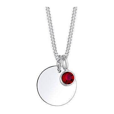 Elli damer äkta smycke halsband kedja födelsesten april med Swarovski kristaller i 925 sterlingsilver 45 cm längd, 45, fasettad slipning, Kristall Elli damer äkta smycke halsband kedja födelsesten april med Swarovski kristaller i 925 sterlingsilver 45 cm längd, 45, fasettad slipning, Kristall