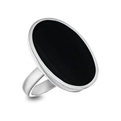 Tuscany Silver Dam sterling silver 23 x 15 mm oval ädelsten ring, Petite, Sterlingsilver, Onyx Tuscany Silver Dam sterling silver 23 x 15 mm oval ädelsten ring, Petite, Sterlingsilver, Onyx