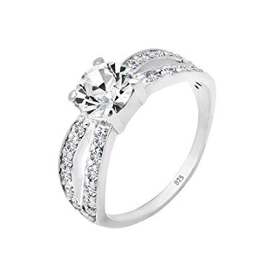 Elli ring 925 sterling silver glamour Swarovski® kristall, 58, Silver, Kristall Elli ring 925 sterling silver glamour Swarovski® kristall, 58, Silver, Kristall