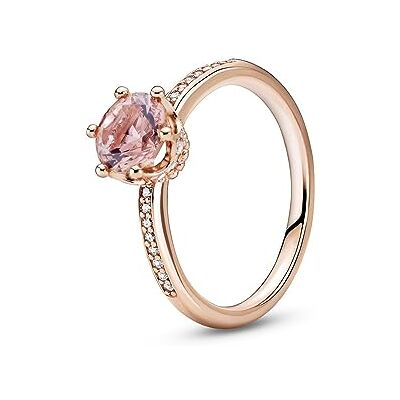 PANDORA Signature rosa glittrande krona 14k roséguldpläterad ring med rodnad rosa kristall och klar kubisk zirkonia, 52 PANDORA Signature rosa glittrande krona 14k roséguldpläterad ring med rodnad rosa kristall och klar kubisk zirkonia, 52