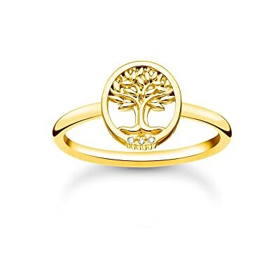 THOMAS SABO Ring Kärlekens träd med stenar guldpläterat silver TR2375-414-14-50 THOMAS SABO Ring Kärlekens träd med stenar guldpläterat silver TR2375-414-14-50