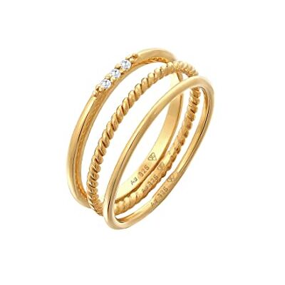Elli Ring dam stacking basic uppsättning av 3 med zirkoniumkristaller i 925 sterlingsilver, Kristall, Kubisk zirkonia Elli Ring dam stacking basic uppsättning av 3 med zirkoniumkristaller i 925 sterlingsilver, Kristall, Kubisk zirkonia
