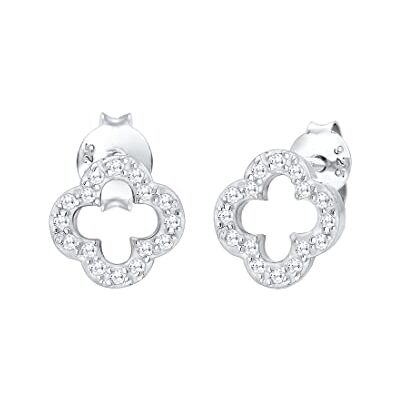 Elli Örhängen klöverblad lyckobringare zirkon Lucky 925 silver, Crystal, Zirkonia, Elli Örhängen klöverblad lyckobringare zirkon Lucky 925 silver, Crystal, Zirkonia,