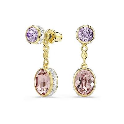 Swarovski Chroma drop örhängen, Blandade snitt, Flerfärgad, Guldfärgad Swarovski Chroma drop örhängen, Blandade snitt, Flerfärgad, Guldfärgad