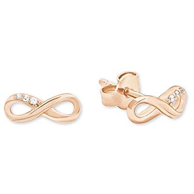 s.Oliver örhängen 925 sterling silver damörhängen, med cubic zirconia synth, 0,4 cm, rosa färg, Infinity, Kommer i smycken presentförpackning, 2019927 s.Oliver örhängen 925 sterling silver damörhängen, med cubic zirconia synth, 0,4 cm, rosa färg, Infinity, Kommer i smycken presentförpackning, 2019927
