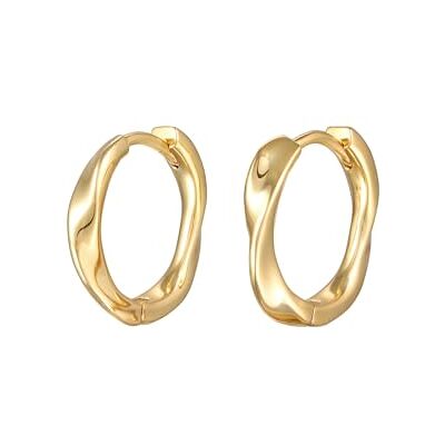 Elli örhängen damer kreoler twisted look ekologiska guldfärger, En Storlek, Mässing, Ingen ädelsten Elli örhängen damer kreoler twisted look ekologiska guldfärger, En Storlek, Mässing, Ingen ädelsten