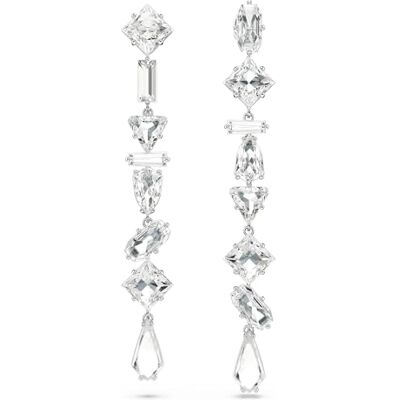 Swarovski Mesmera droppörhängen, vita blandade kristaller i en rodiumpläterad miljö, från Mesmera Collection Swarovski Mesmera droppörhängen, vita blandade kristaller i en rodiumpläterad miljö, från Mesmera Collection