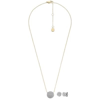 Fossil rostfritt stål med karbinlås för kvinnor Halsband med hänge och örhängen Fossil rostfritt stål med karbinlås för kvinnor Halsband med hänge och örhängen
