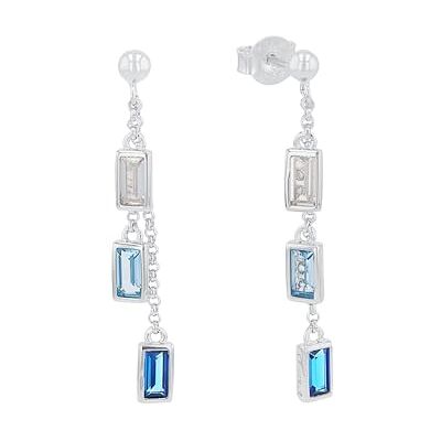 s.Oliver Schmuck 925 Sterling Silber Damen, mit Zirkonia synth., Blau, Kommt in Schmuck Geschenk Box s.Oliver Schmuck 925 Sterling Silber Damen, mit Zirkonia synth., Blau, Kommt in Schmuck Geschenk Box